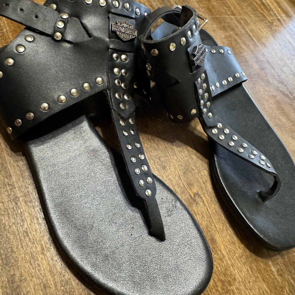 Harley-Davidson Black Studded Sandals